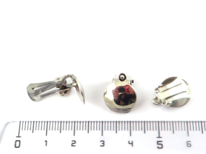 2x Clip d'oreille support pour oreille non percée laiton plaqué titane (B-033)