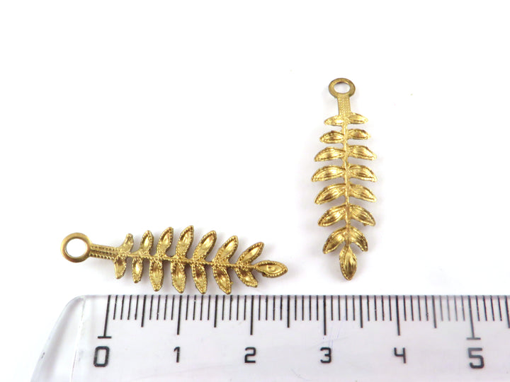 2x Breloque feuille (9mm x 32mm) CH-115
