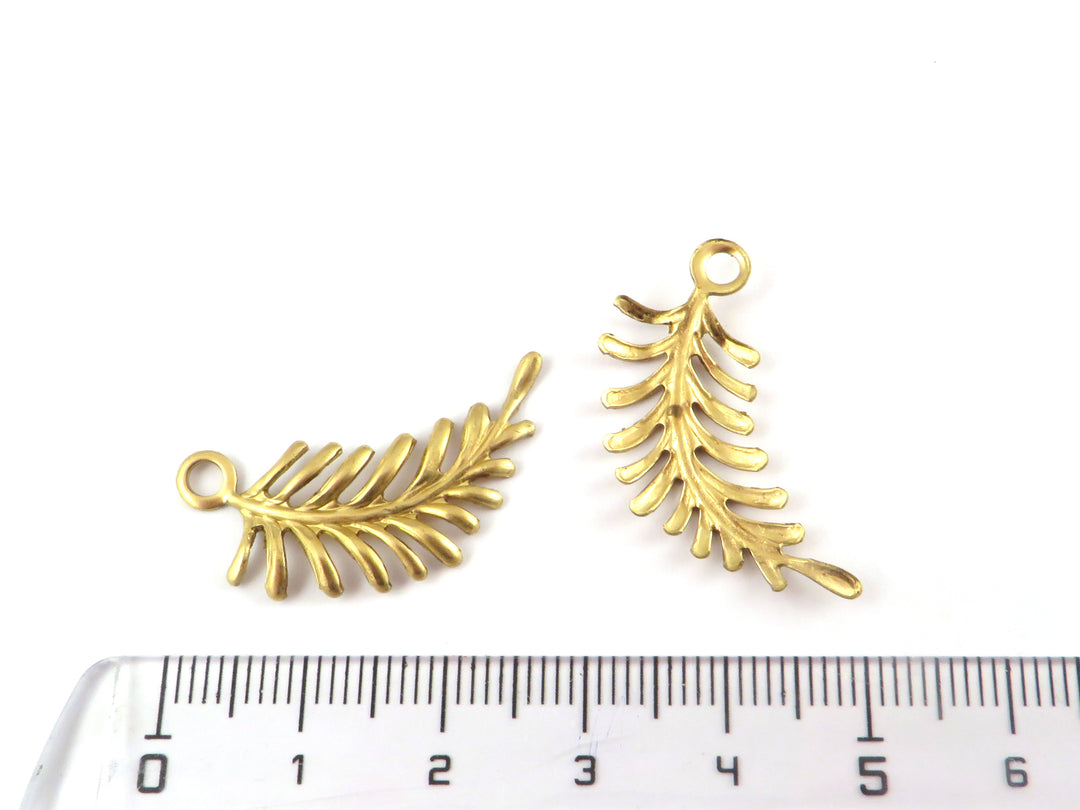 2x Breloque feuille (28mm x 14mm) CH-119