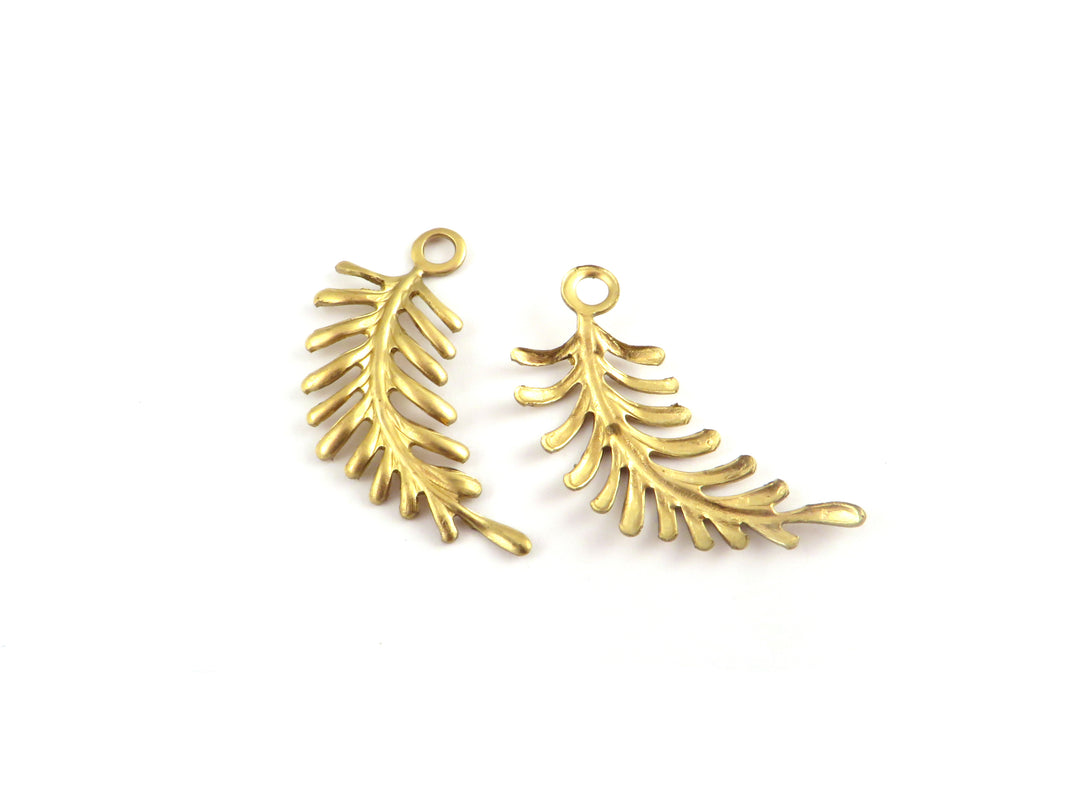 2x Breloque feuille (28mm x 14mm) CH-119