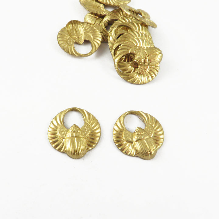 2x Breloque scarabée égyptien (14mm x 13mm) CH-122
