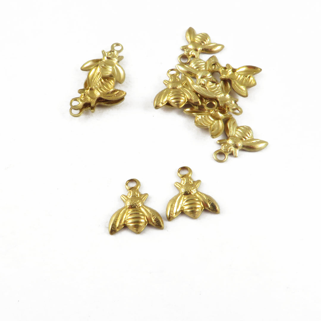 4x Breloque minuscule abeille (8mm x 7mm) CH-124