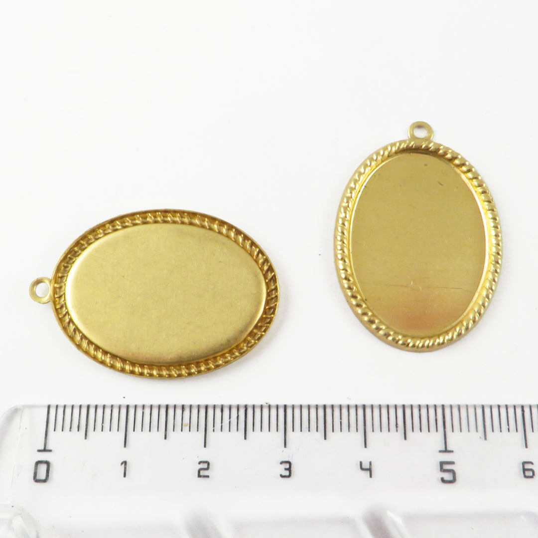 2x Support cabochon 18 x 25 mm décoré corde (33mm x 23mm) M-069