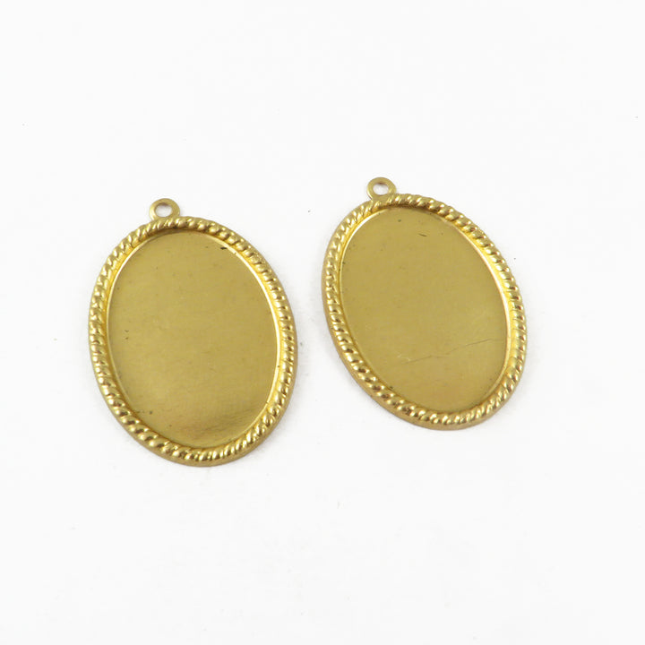 2x Support cabochon 18 x 25 mm décoré corde (33mm x 23mm) M-069