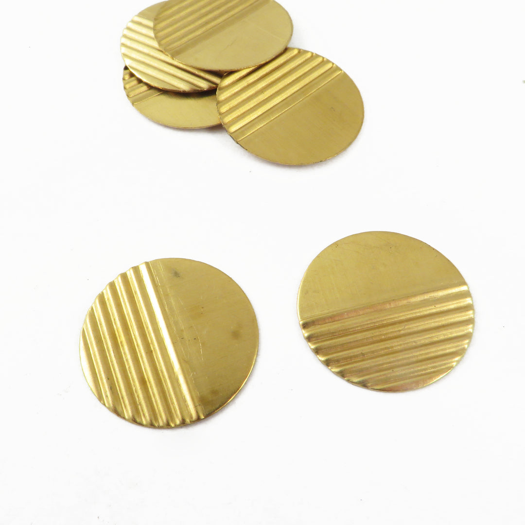 6x Breloque disque plissé (19mm) PP-373