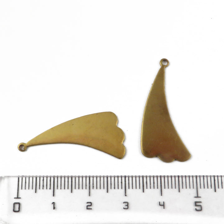 4x Breloque goutte éventail aile (15mm x 30mm) PP-383