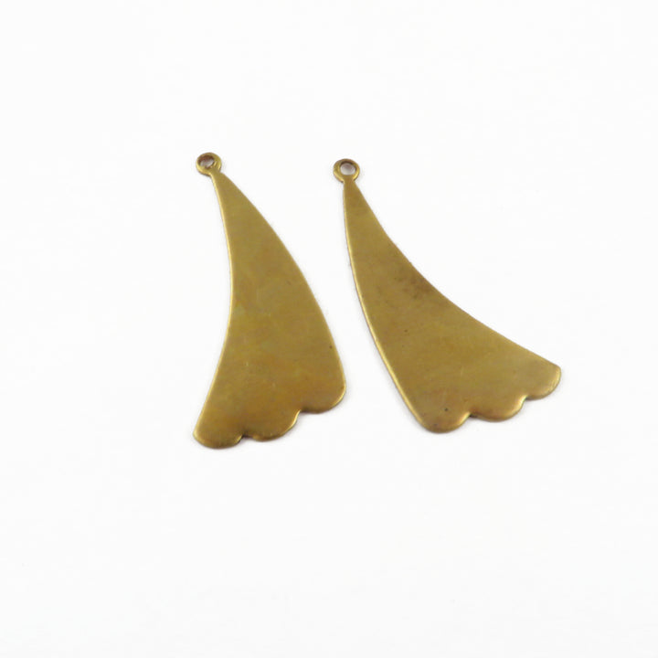 4x Breloque goutte éventail aile (15mm x 30mm) PP-383