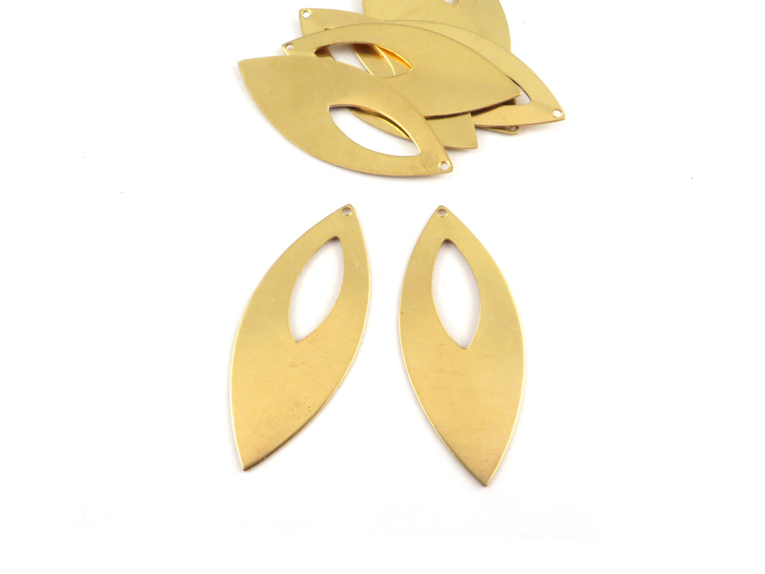 2x Breloque navette ajourée 1 trou (42mm x 17mm) PP-392