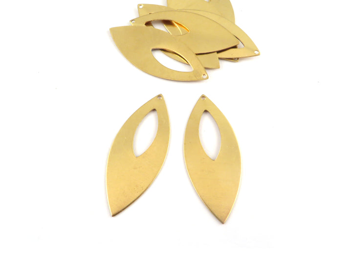 2x Breloque navette ajourée 1 trou (42mm x 17mm) PP-392