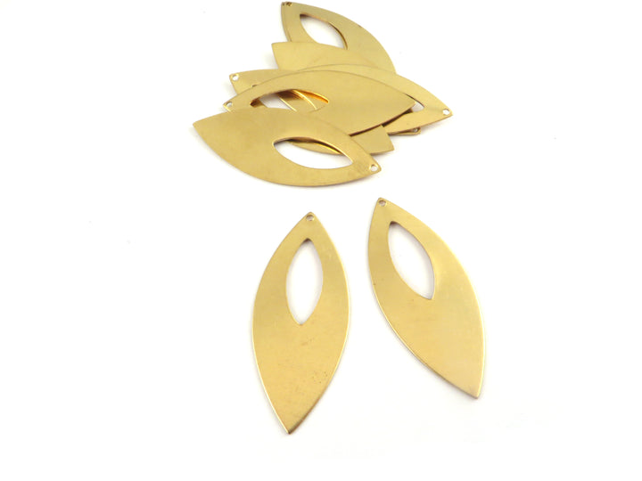 2x Breloque navette ajourée 1 trou (42mm x 17mm) PP-392