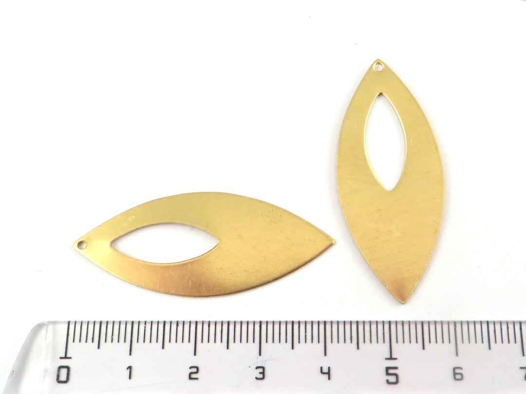 2x Breloque navette ajourée 1 trou (42mm x 17mm) PP-392