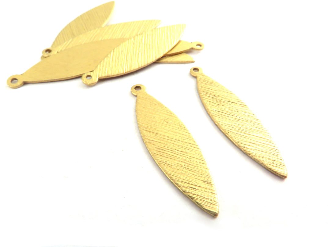 4x Breloque navette texturée (8mm x 29mm) PP-394