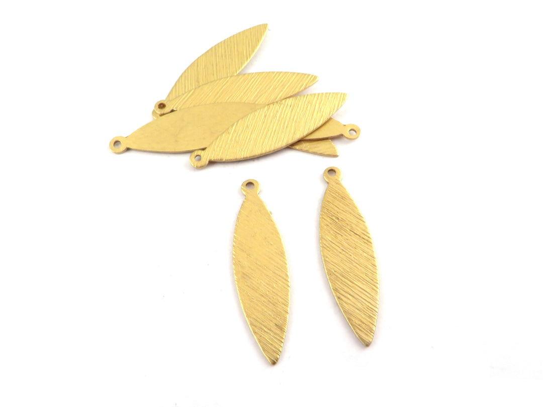 4x Breloque navette texturée (8mm x 29mm) PP-394