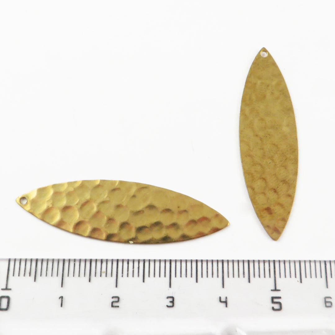 4x Breloque navette martelée (41mm x 12mm) PP-397H