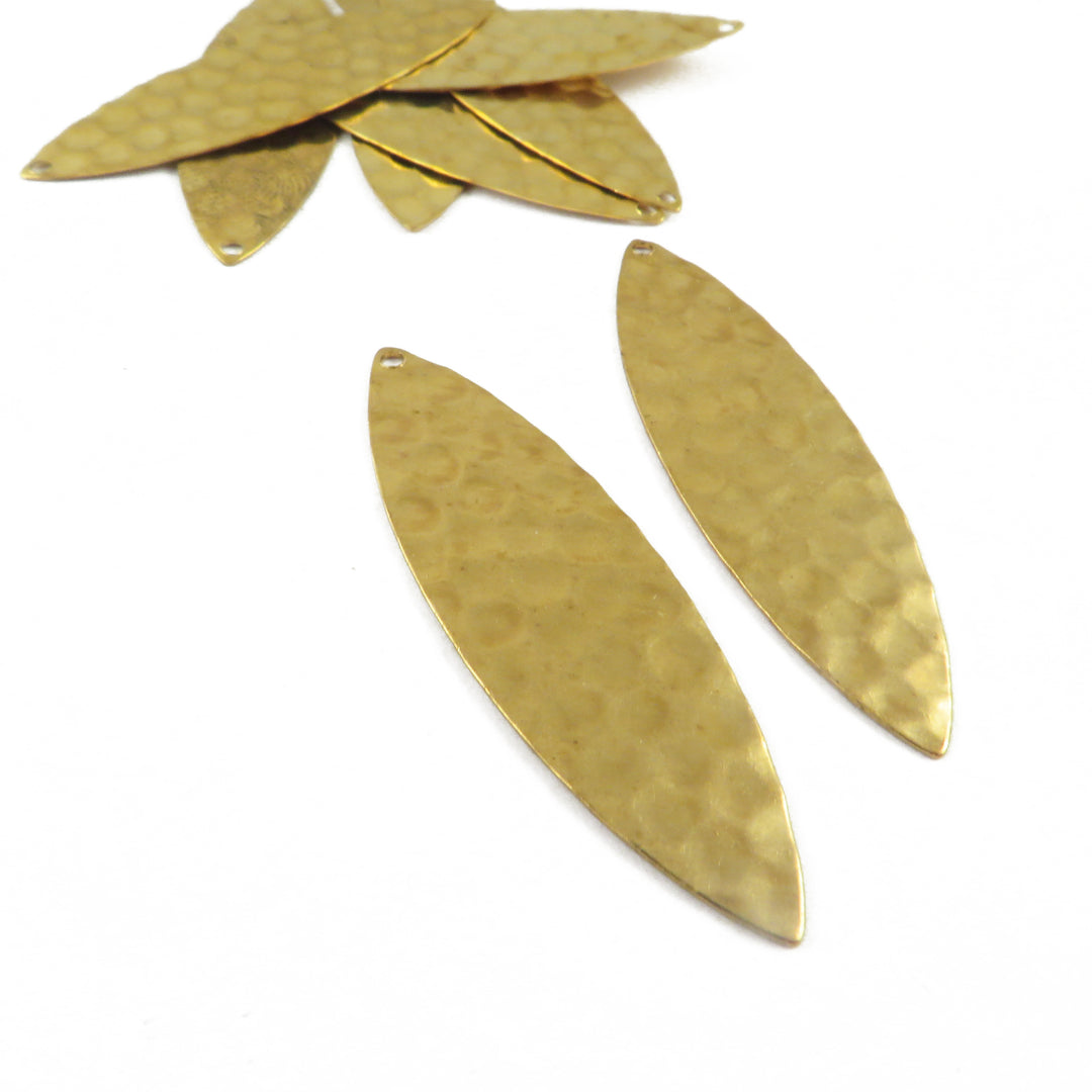 4x Breloque navette martelée (41mm x 12mm) PP-397H