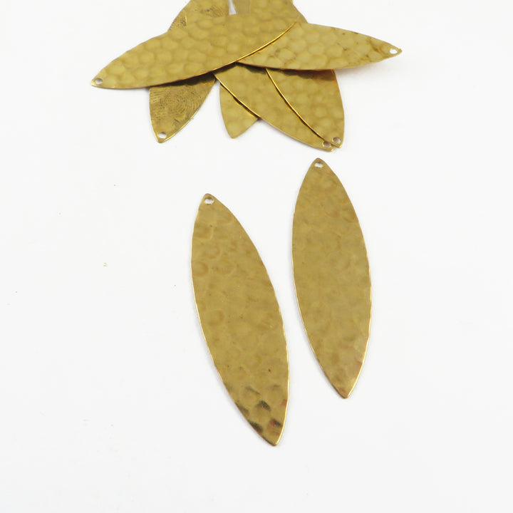 4x Breloque navette martelée (41mm x 12mm) PP-397H