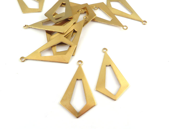 2x Breloque losange ajouré (34mm x 19mm) PP-416