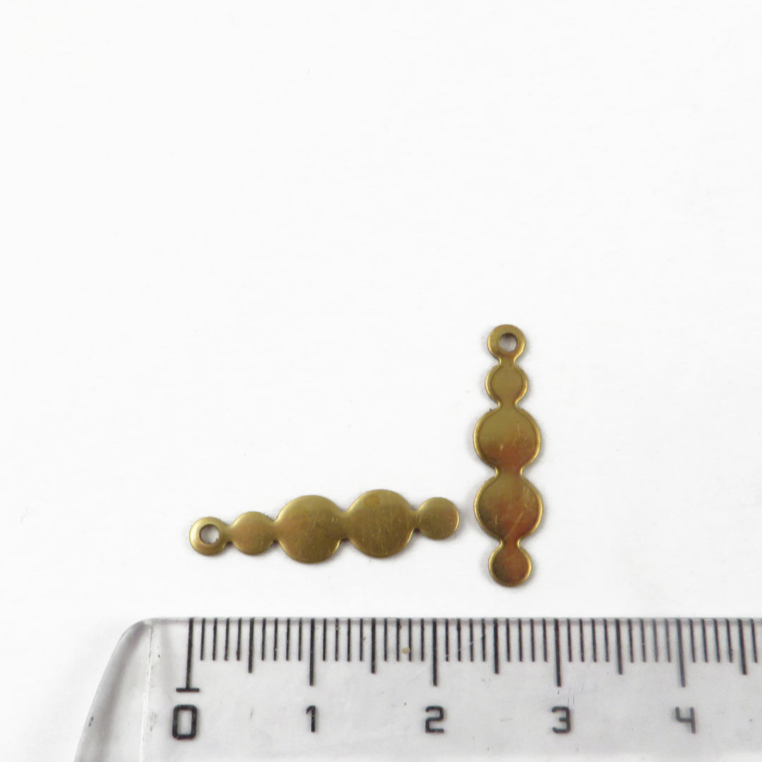 4x Breloque goutte 4 disques (6mm x 23mm) PP-424