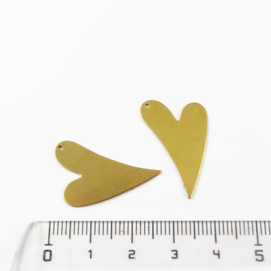 4x Breloque cœur en miroir (26mm x 17mm) PP-428