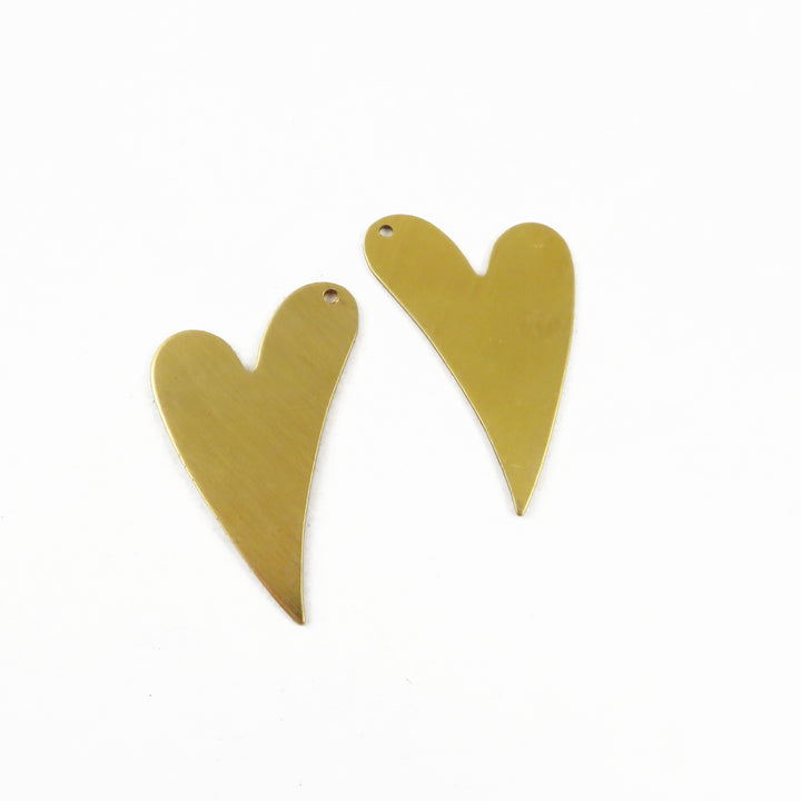 4x Breloque cœur en miroir (26mm x 17mm) PP-428