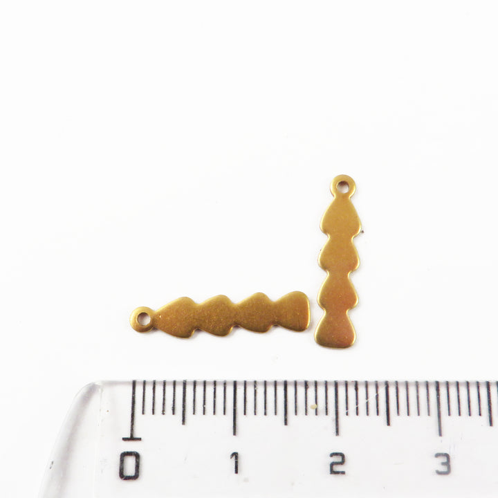 8x Breloque barre épis crantée (4mm x 23mm) PP-432