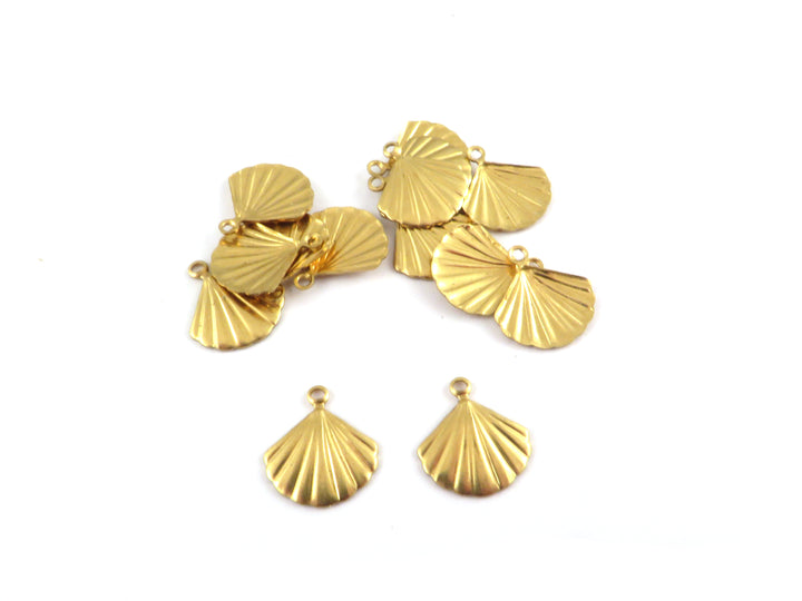 6x Breloque coquillage Art Déco (11mm x 12mm) PV-319