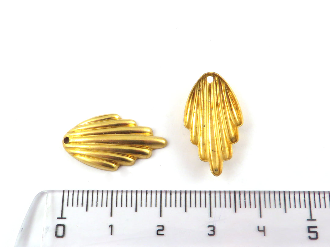 6x Breloque goutte plissée vintage (22mm x 12mm) PV-321