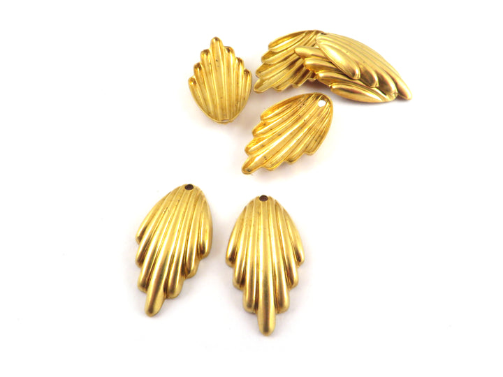 6x Breloque goutte plissée vintage (22mm x 12mm) PV-321