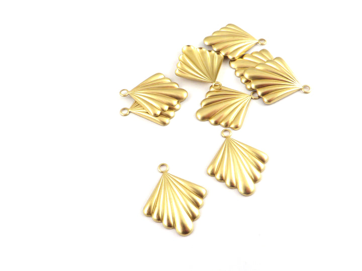 2x Breloque losange éventail Art Déco (17mm x 20mm) PV-332