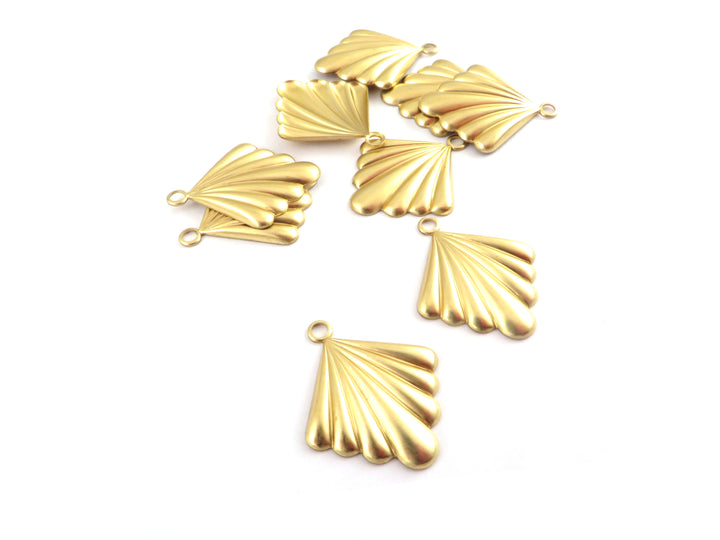 2x Breloque losange éventail Art Déco (17mm x 20mm) PV-332