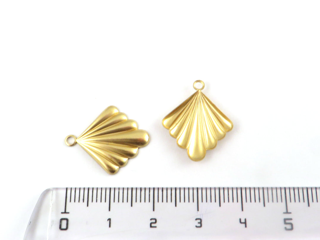 2x Breloque losange éventail Art Déco (17mm x 20mm) PV-332