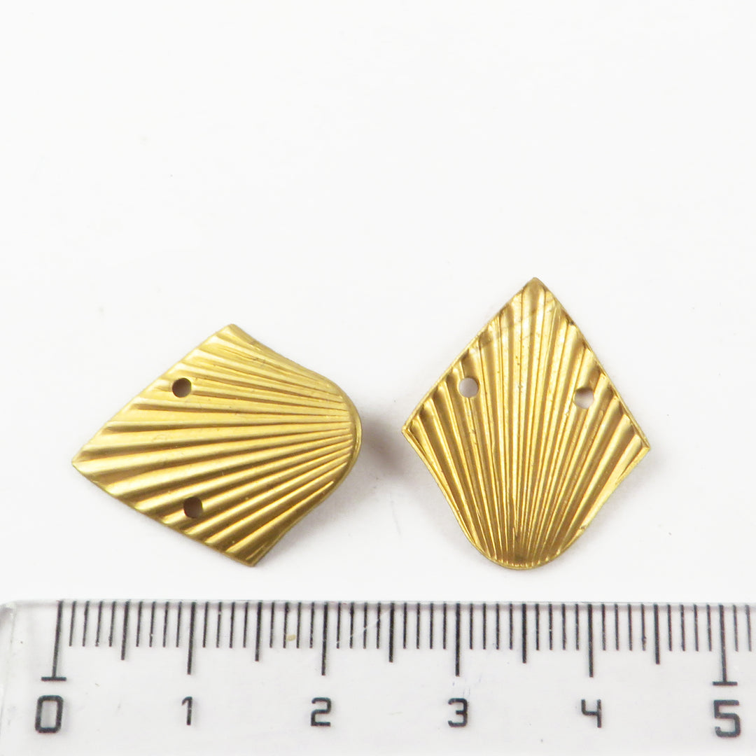 4x Connecteur goutte losange plissée (23mm x 19mm) PV-339