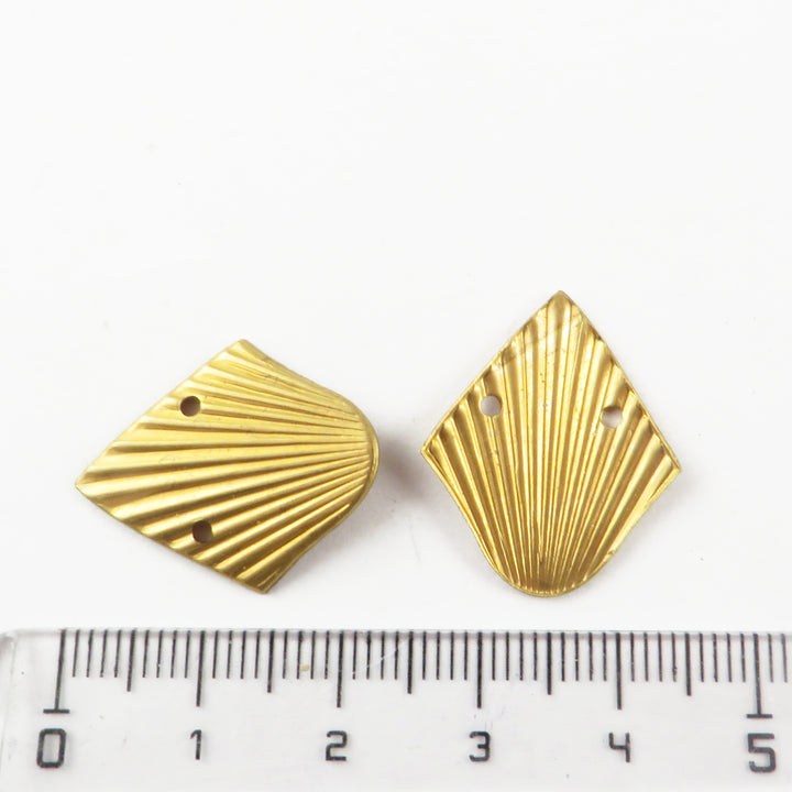 4x Connecteur goutte losange plissée (23mm x 19mm) PV-339