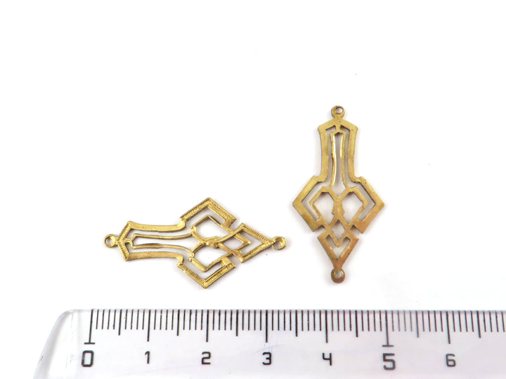 2x Connecteur goutte géométrique vintage (32mm x 16mm) V-142