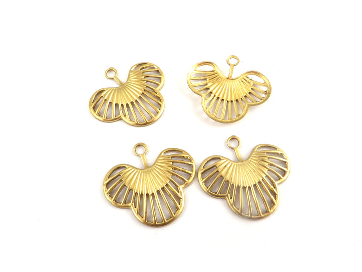 2x Breloque goutte ajourée vintage (22mm x 24mm) V-143