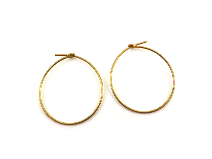 2x Anneau créole boucle d'oreille fil 0.8mm (25mm) B-004