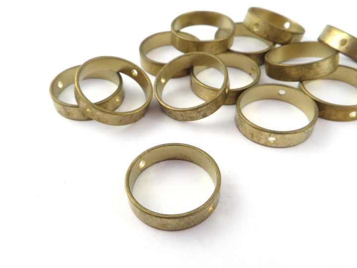 4x Connecteur anneau fermé cercle disque 2 trous (14mm x 4mm)