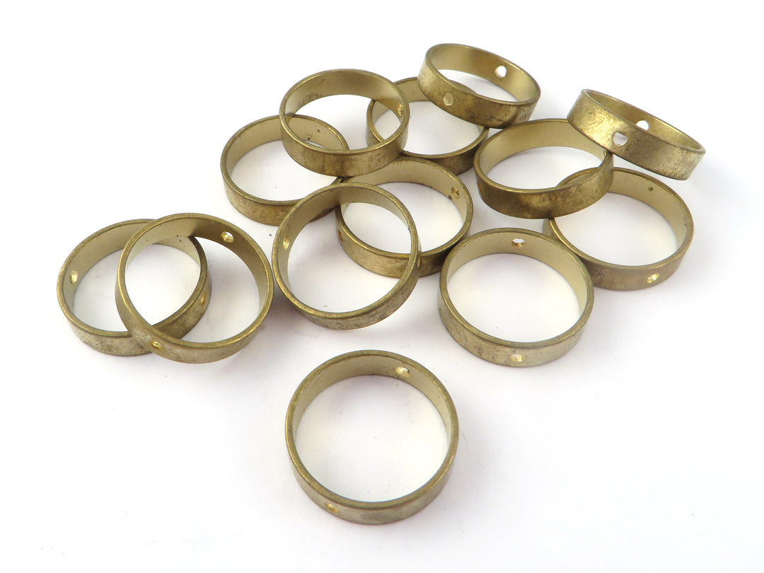 4x Connecteur anneau fermé cercle disque 2 trous (14mm x 4mm)