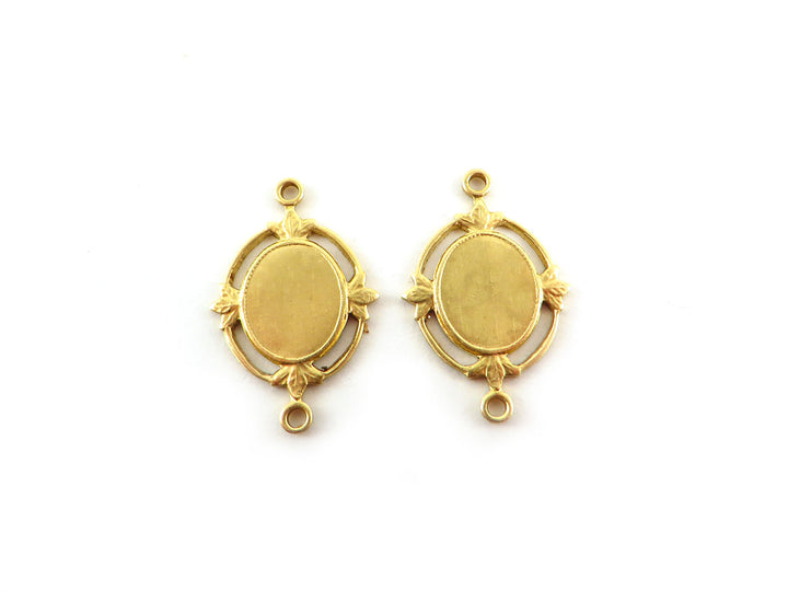 2x Support cabochon 8 x 10 mm Art Nouveau (15mm x 23mm) M-024