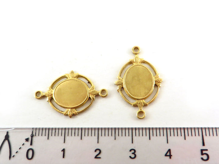 2x Support cabochon 8 x 10 mm Art Nouveau (15mm x 23mm) M-024