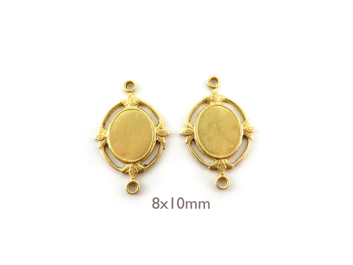 2x Support cabochon 8 x 10 mm Art Nouveau (15mm x 23mm) M-024