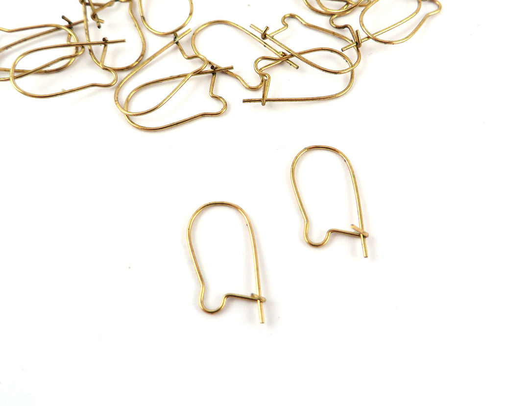 18x Crochet support boucle d'oreille fermé fil 0.5mm (8mm x 15mm) B-016