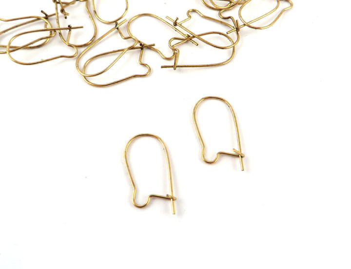 18x Crochet support boucle d'oreille fermé fil 0.5mm (8mm x 15mm) B-016