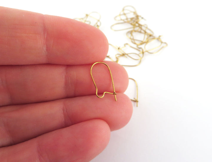 18x Crochet support boucle d'oreille fermé fil 0.5mm (8mm x 15mm) B-016