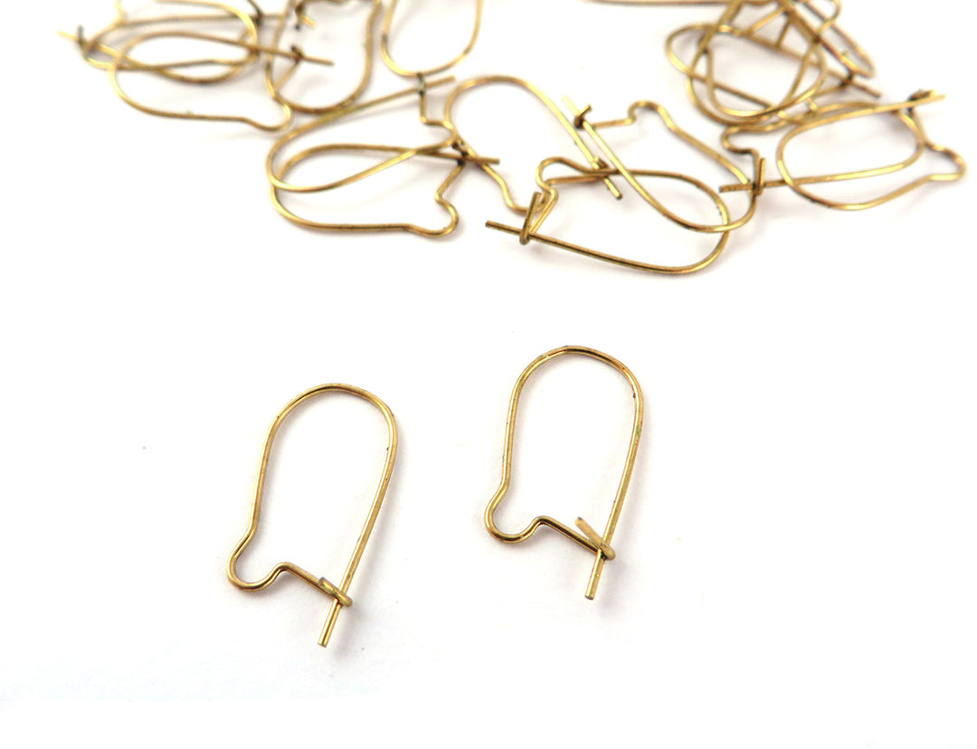 18x Crochet support boucle d'oreille fermé fil 0.5mm (8mm x 15mm) B-016