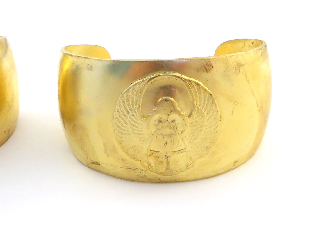 1x Bracelet manchette bombé réglable Scarabée ou Déesse Egyptienne Isis (36mm x 158mm) BM-023/BM-024