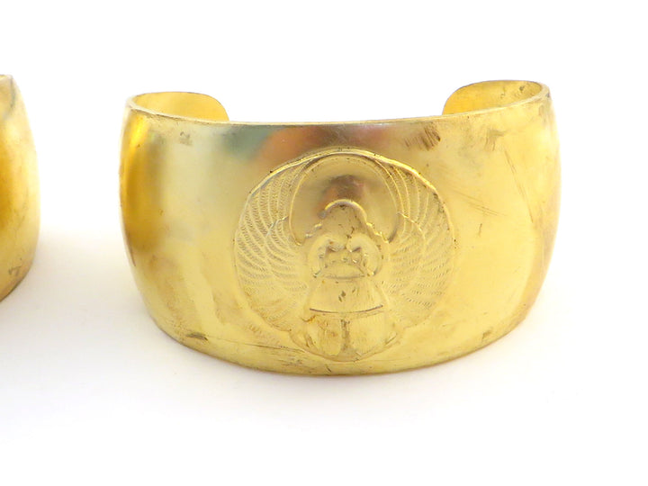 1x Bracelet manchette bombé réglable Scarabée ou Déesse Egyptienne Isis (36mm x 158mm) BM-023/BM-024
