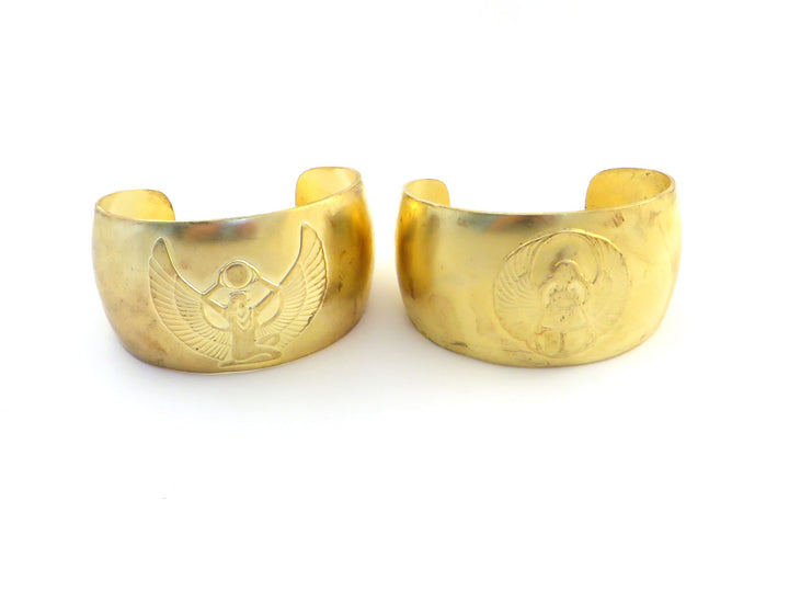 1x Bracelet manchette bombé réglable Scarabée ou Déesse Egyptienne Isis (36mm x 158mm) BM-023/BM-024