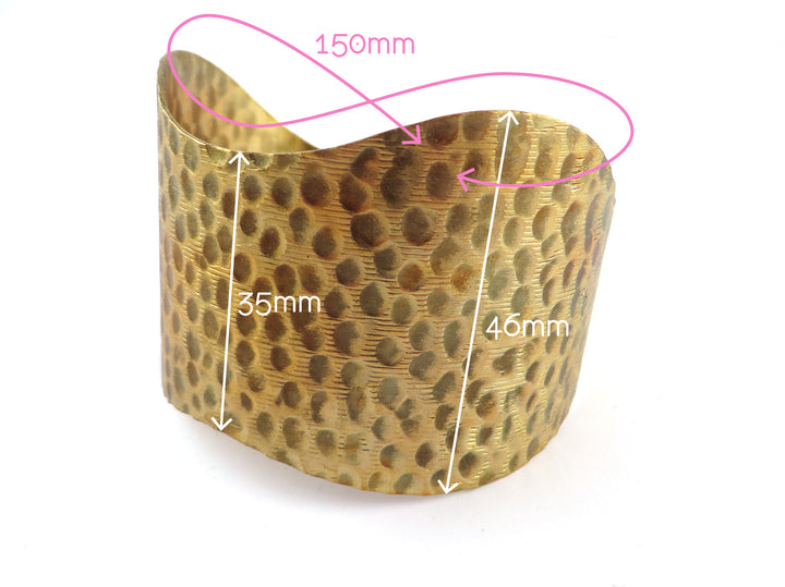 1x Bracelet manchette réglable martelé BM-018