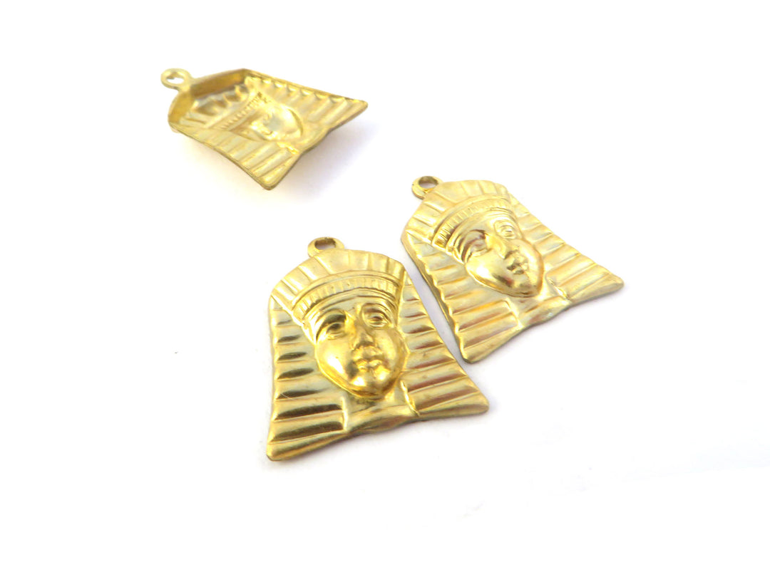 2x Breloque tête de pharaon égyptien (17mm x 15mm) CH-106